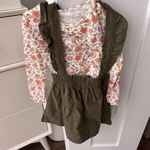 Carter's Floral Dress with Green Pinafore